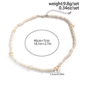 Collar artesanal de conchas y estrellas de mar para hombre largo ajustable 46+7cm - Blanco (07154)