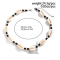 Collar de conchas hecho a mano con cuentas beige, longitud 47 cm más extensión - Multicolor (07155)
