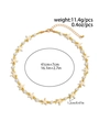 Men's surf style starfish pearl necklace with yellow beads and size specifications - Gold