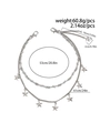 Silver gothic star pants chain with double layers, 53cm and 61cm lengths for men - Silver-Double Layer Style (01793)