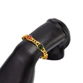 Pulsera de cadena vintage dorada con gemas ovaladas rojas, verdes y ámbar - Pulsera Oro Claro (02985)