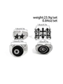 Silberne Gothic-Ringe im 4er-Set mit schwarzem Emaille-Stern und Kreuz-Designs - 4-teiliges Set / Silber (06665)