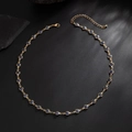 Set collana da uomo con dischi occhio greco blu e catena in metallo dorato - Oro + Blu Reale - Collana (07322)