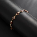 Bracelet œil porte-bonheur doré avec perles rouges et noires sur support noir - Or + Rouge - Bracelet (02968)