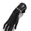 Bracciale argentato con pietre preziose multicolore e contorno di zirconi scintillanti - Bracciale d'Argento (02993)
