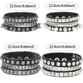 Set de bracelets punk en cuir pour homme avec clous, pointes et chaîne à maillons épais - Ensemble de Styles Punk Assortis (RH979)