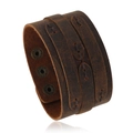 Bracciale vintage punk in pelle marrone scuro multistrato con fibbie in metallo - Marrone