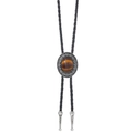 Cravate bolo style celte avec pierre oeil de tigre brun et cordon en cuir tressé - Marron Œil de Tigre (02)