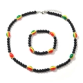 Detalle del conjunto de collar bohemio de cuentas coloridas con cierre de mosquetón y cadena - Multicolor: Estilo 3