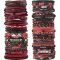 Red and black multilayer leather bracelets with cross charms and wood beads set - Black And Red Combo Style