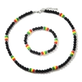 Detalle de conjunto bohemio de collar y pulsera con cuentas de colores y cierre - Multicolor: Estilo 4