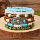 Bohemian multi-layer bracelet set with turquoise beads and vintage bull head charm - Fashion Style 05 (Lady Fashion-05)