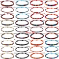 Set di 36 braccialetti dell'amicizia bohémien intrecciati con cordino regolabile e motivi - Multicolore