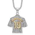 Collana maglia Lamine Yamal 19 con placcatura in oro e pendenti in cristallo ghiacciato - Solo pendaglio bicolore Oro/Argento