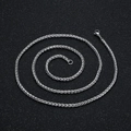 Polished silver wheat chain necklace in stainless steel with a secure lobster clasp - Steel Color Basket Chain Only (Without Pendant) (5146745389310)