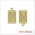 Golden alloy abacus pendant for DIY jewelry making, compact 2.4x1.3x0.2cm size charm - Small Abacus