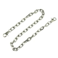 Catena per pantaloni ovale in metallo argento con robusti moschettoni stile punk - Argento