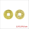 DIY brass feng shui coins with dragon pattern for resin crafts, size 2.3x2.3x0.1cm - Large Copper Coin