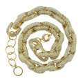 Collana hip hop a maglie larghe dorata con cristalli scintillanti incastonati - Collana / Oro