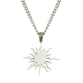 Poliertes silbernes Sonnenanhänger-Halskette mit eleganter Panzerkette für Herren - Sonnenmotiv Panzerkette Halskette / 0.3*60cm / Silber
