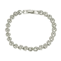 Bracelet élégant argenté avec maillons en forme de cœur et cristaux scintillants pavés - Argent