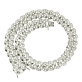 Chaîne cubaine 13mm argentée sertie de zircons brillants pour homme hip hop - Argent - 20 pouces