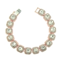 Hip hop style rose gold bracelet with square cushion cut crystals and micro pavé accents - Rose Gold (White Rhinestone)
