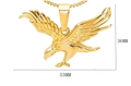 Polished gold-plated 316L stainless steel eagle pendant with 36mm by 53mm dimensions - Large Pendant Only (Without Chain) / Gold