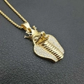 Collana hip hop placcata in oro con ciondolo a forma di cobra egiziano e cristalli - Solo Pendente Oro (Senza Catena)