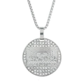 Silver stainless steel Last Supper pendant with white rhinestones on box chain - Silver Tone Pendant Only (Without Chain)