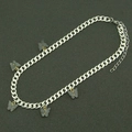 Collana a catena cubana argento con cinque ciondoli a farfalla in resina grigio scuro e chiusura - Argento (Farfalla Nero Grigio)