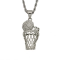 Collana hip hop con ciondolo basket numero 23 e zirconi bianchi placcata in oro - Ciondolo Singolo Color Argento