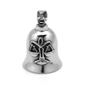 Detailed macro view of silver stainless steel bell pendant with Libra zodiac relief - Libra Pendant Only (Without Chain)