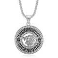 Collana hip hop con ciondolo testa di leone, cristalli brillanti e finitura argento - Ciondolo in Rilievo Leone Argento (DW557) / Ciondolo Singolo Color Argento