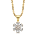 18K gold plated stainless steel necklace with sparkling 3A zircon flower pendant - Pendant Only (No Chain) / Gold