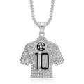 Collana con pendente maglia da calcio argento numero 10 con strass scintillanti - Ciondolo Singolo Color Argento