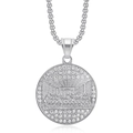 Hip hop silver plated stainless steel Last Supper medallion necklace with iced out crystals - Steel Color Single Pendant (No Chain)