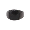 Elegante anello a sigillo quadrato in acciaio al titanio lucido con smalto nero - US 7 / Nero