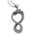 Retro silver dragon pendant necklace featuring a polished infinity loop design for men - Steel Color Pendant (Without Chain)