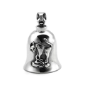 Polished stainless steel bell pendant with embossed bull head and antique finish detail - Taurus Pendant Only (Without Chain)