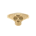 Anello teschio punk dorato con grandi orecchie a punta e finitura in metallo lucido - US 6 / Oro