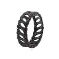 Detailed view of Gothic punk black skeleton bone ring made of durable titanium steel - US 7 / Black