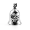 Scorpio biker bell pendant in silver stainless steel with detailed scorpion engraving - Scorpio Pendant Only (Without Chain)