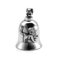 Stainless steel biker bell pendant with embossed lion design in vintage silver finish - Leo Pendant Only (Without Chain)