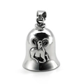 Detail of stainless steel biker bell pendant with embossed Aries ram zodiac design - Aries Pendant Only (Without Chain)