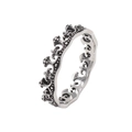 Retro gothic crown ring in vintage titanium steel with oxidized silver finish - US 7 / Steel