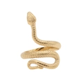 Vintage gold snake-shaped stainless steel ring with detailed scales on white background - US 7 / Gold