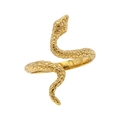 Anello a serpente dorato in stile punk vintage con texture a scaglie e design a fascia - US 7 / Oro