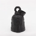 Vintage black matte angel wing bell pendant with intricate relief and biker charm style - Black Angel Pendant Only (Without Chain) / Black