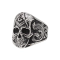 Anello da uomo teschio massonico in acciaio inossidabile con motivo gotico e simbolo G - US 7 / Color Acciaio